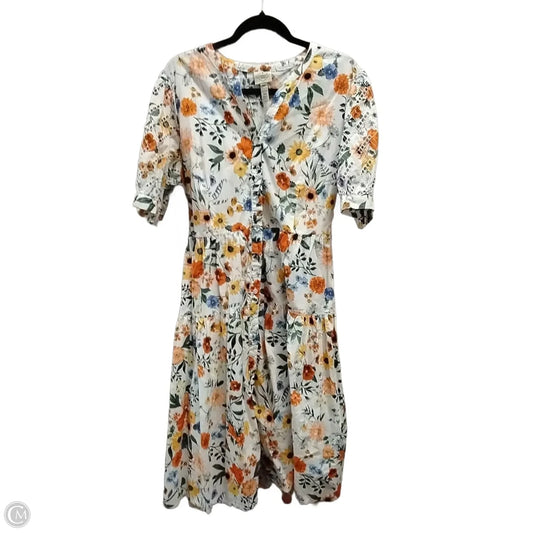 Dress Casual Midi By St Johns Bay In Floral Print, Size: Xlp