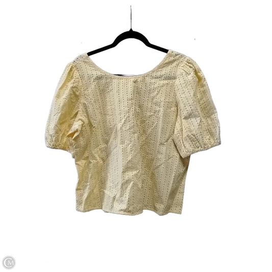 Blouse Short Sleeve By Loft In Yellow, Size: L