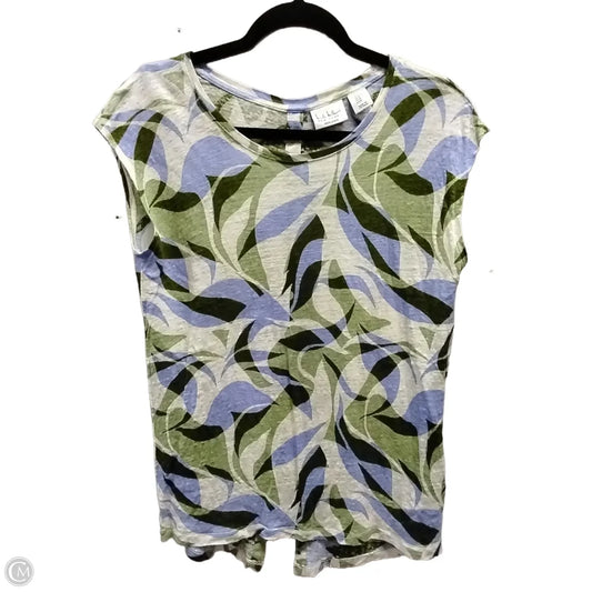 Blouse Short Sleeve By Nicole Miller In Floral Print, Size: M