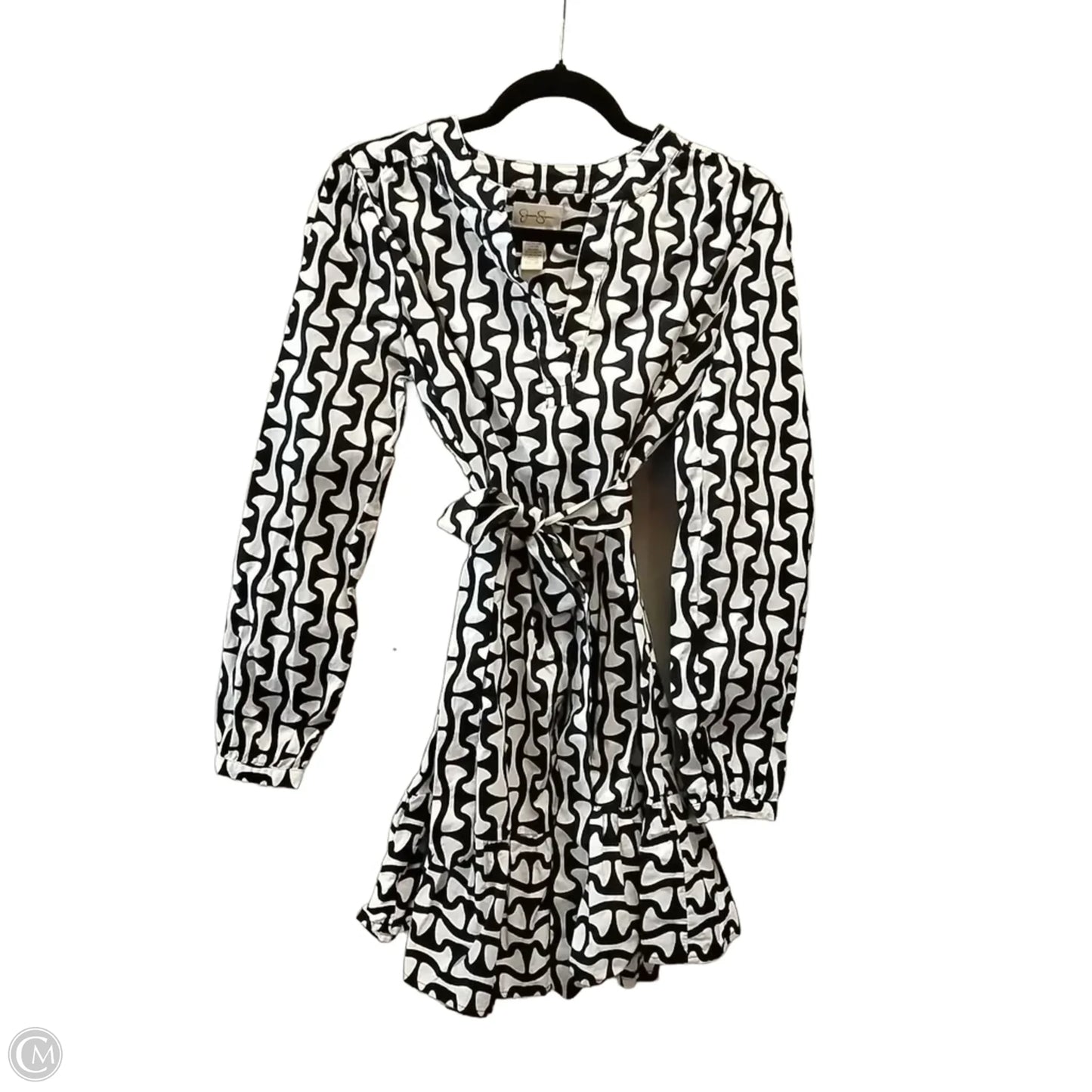Dress Casual Midi By Jessica Simpson In Black & White, Size: S