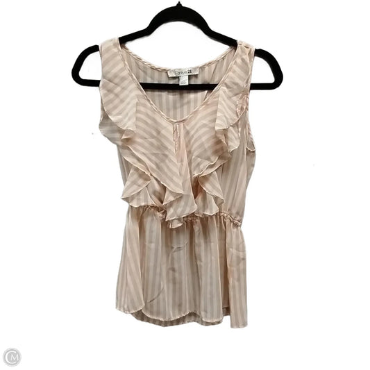 Blouse Short Sleeve By Forever 21 In Striped Pattern, Size: S