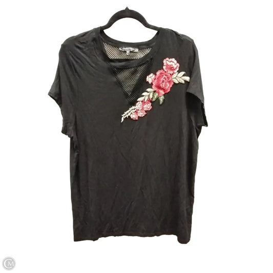 Blouse Short Sleeve By Clothes Mentor In Black, Size: 1x