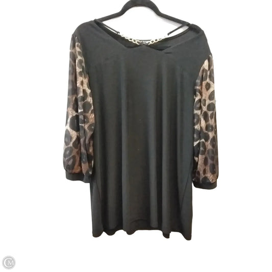Blouse Long Sleeve By Clothes Mentor In Animal Print, Size: 3x