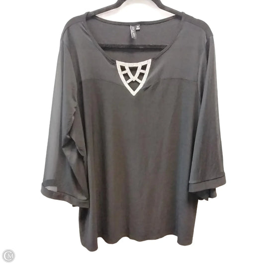 Blouse Long Sleeve By Zero 2 Nine In Black, Size: 2x