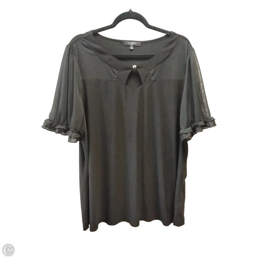Blouse Short Sleeve By Clothes Mentor In Black, Size: 3x