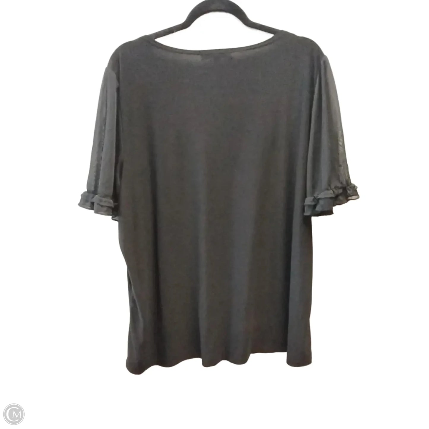 Blouse Short Sleeve By Clothes Mentor In Black, Size: 3x