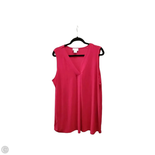 Blouse Short Sleeve By Clothes Mentor In Red, Size: 3x