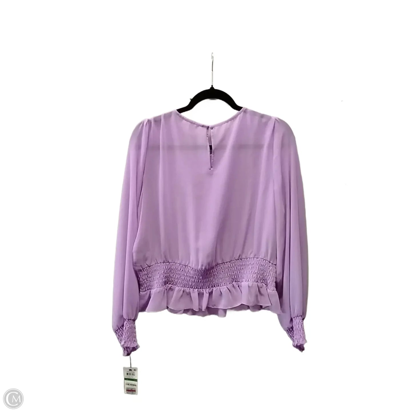 Blouse Long Sleeve By Bar Iii In Purple, Size: L