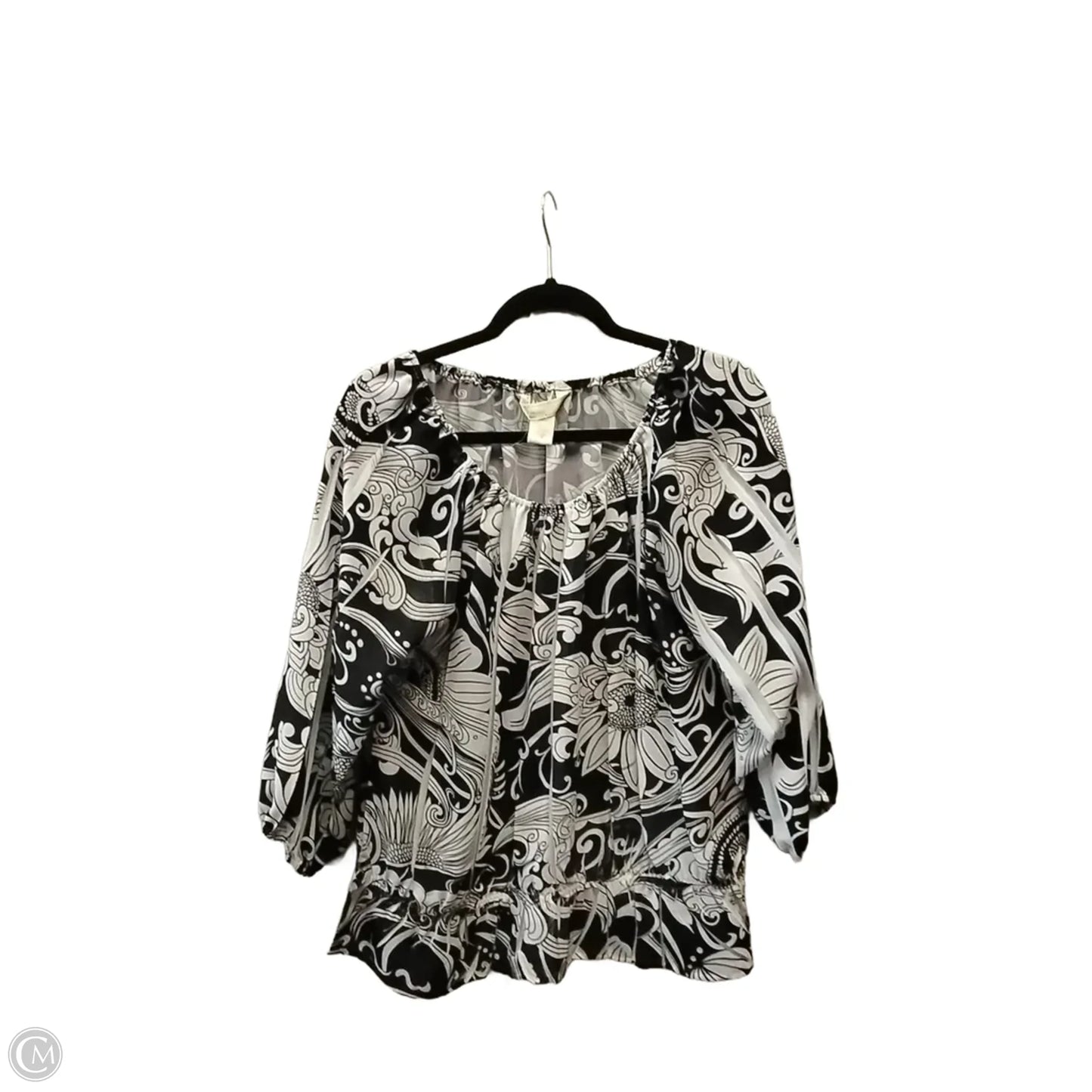 Blouse 3/4 Sleeve By Clothes Mentor In Floral Print, Size: L