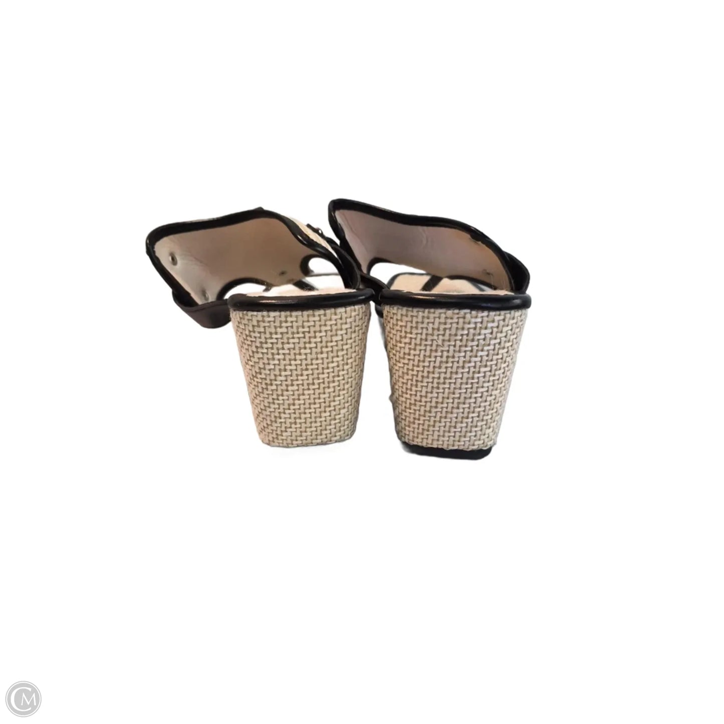 Sandals Heels Block By Clothes Mentor In Black & Cream, Size: 11