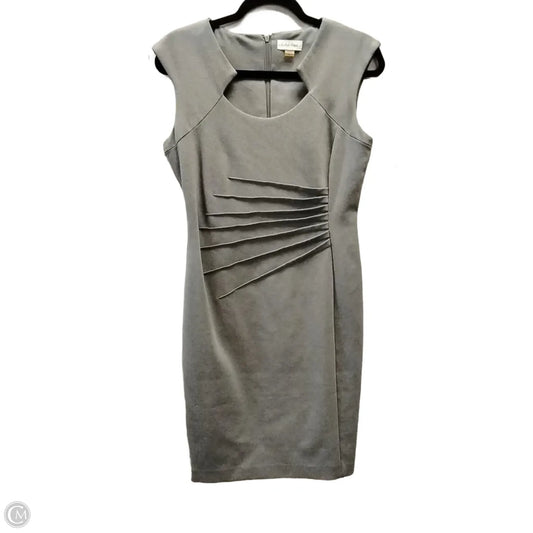 Dress Casual Midi By Calvin Klein In Grey, Size: 8