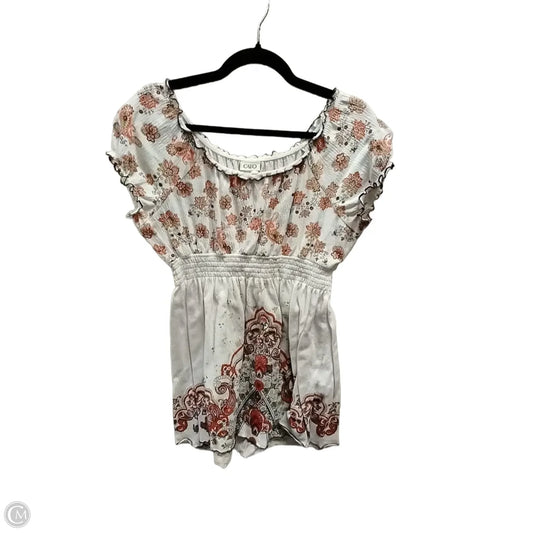Blouse Short Sleeve By Cato In Floral Print, Size: M