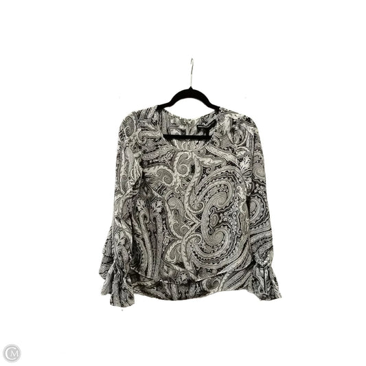 Top Long Sleeve By White House Black Market In Black & Grey, Size: 2