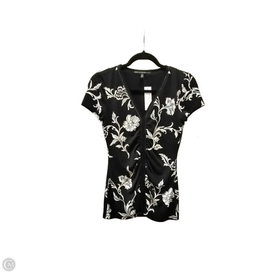 Top Short Sleeve By White House Black Market In Black, Size: Xxs