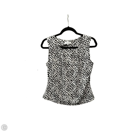 Top Sleeveless By Calvin Klein In Black & White, Size: S