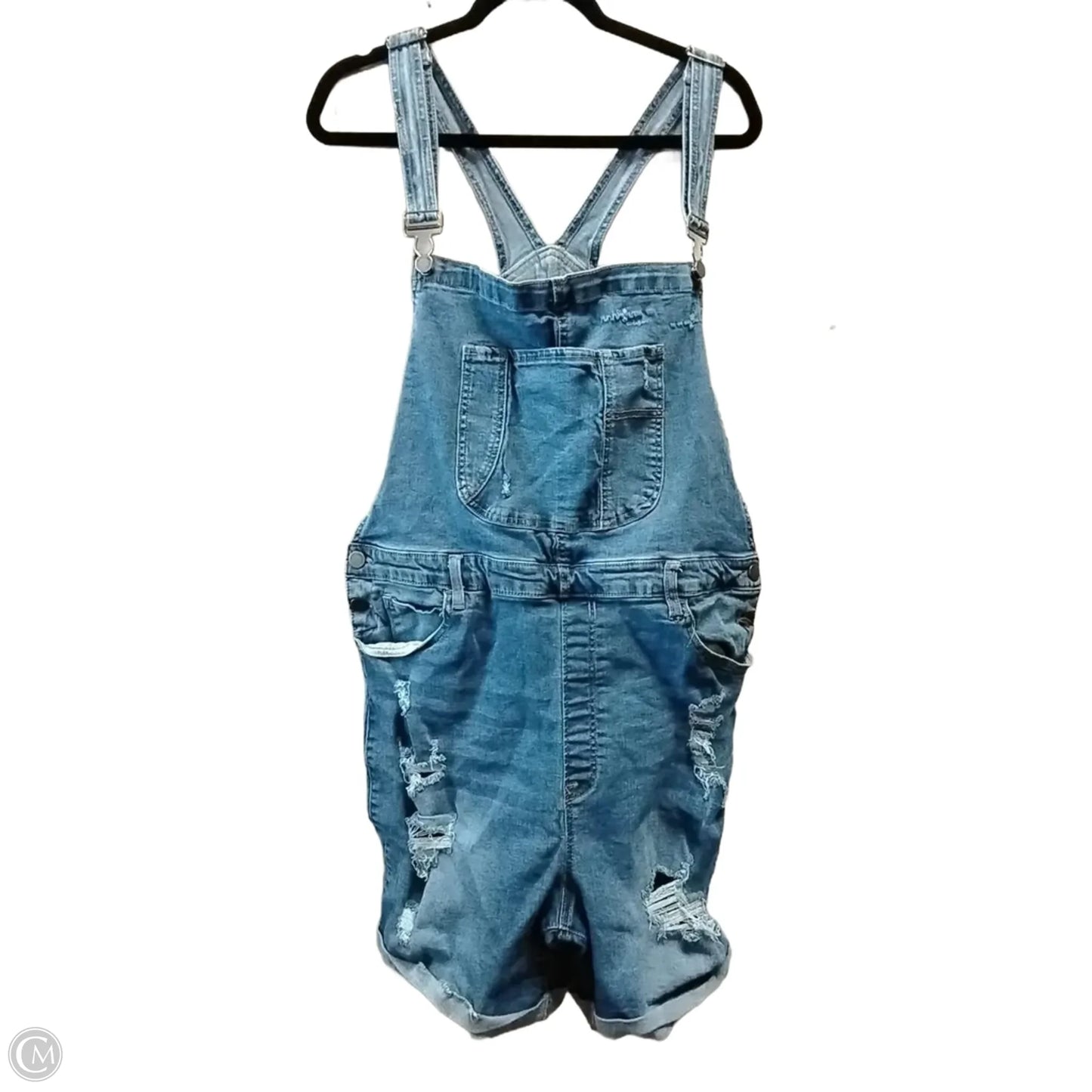 Shortalls By Clothes Mentor In Blue Denim, Size: 3x
