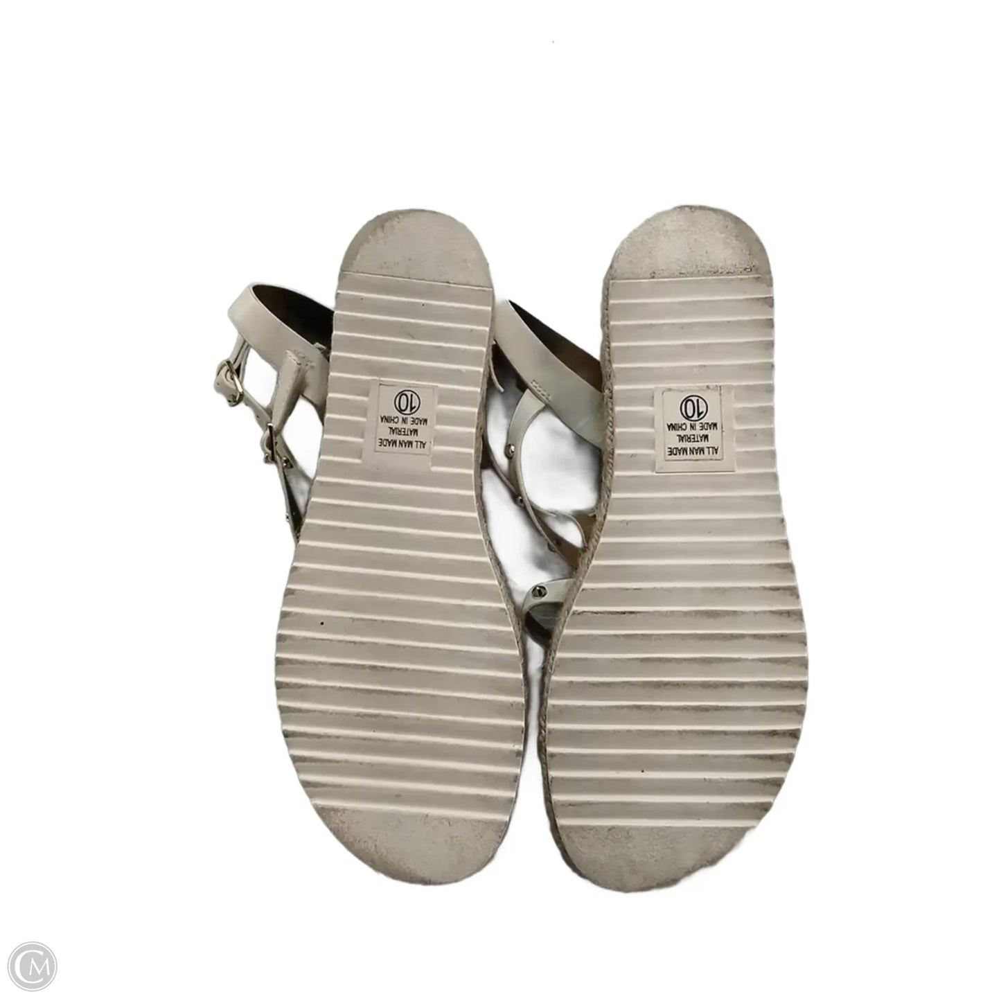 Sandals Heels Wedge By Soda In White, Size: 10