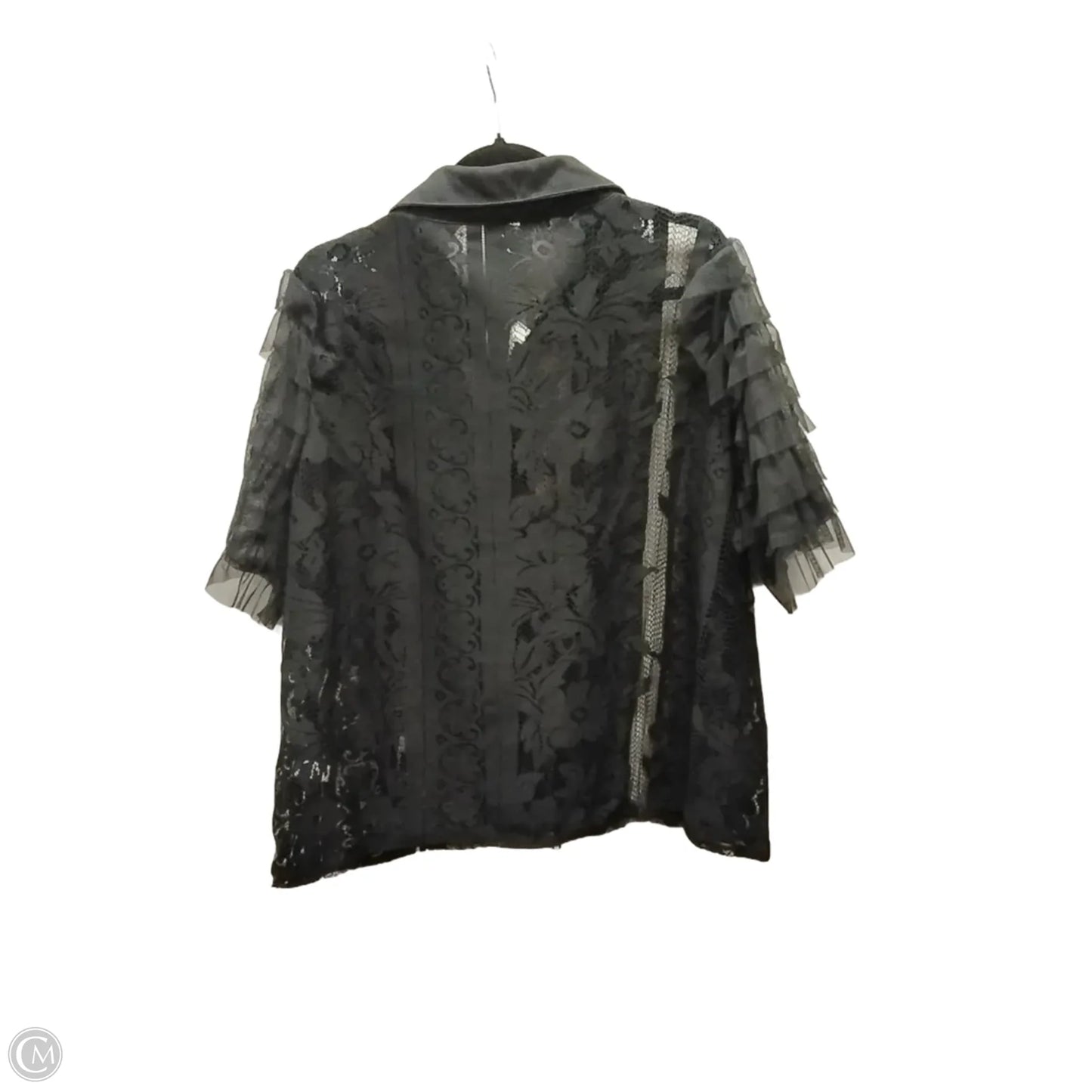 Blouse Short Sleeve By Cato In Black, Size: 22