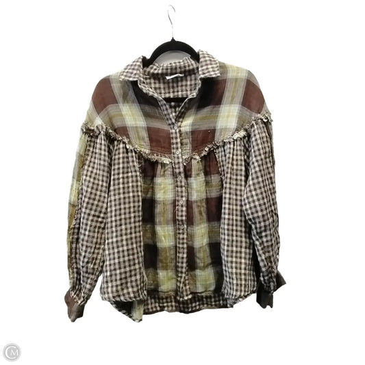 Top Long Sleeve By In Loom In Brown, Size: S