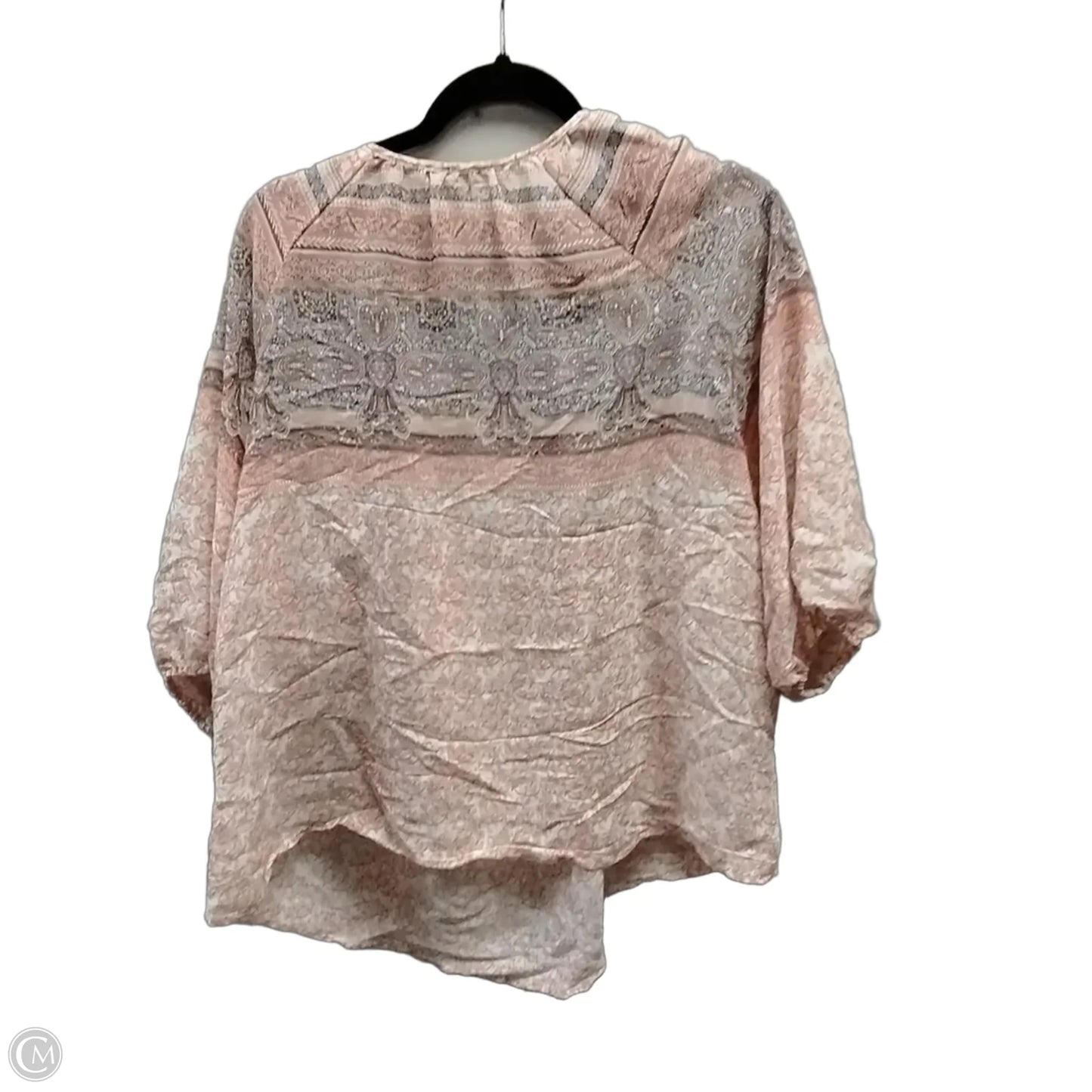 Blouse 3/4 Sleeve By Como Blu In Pink, Size: 1x