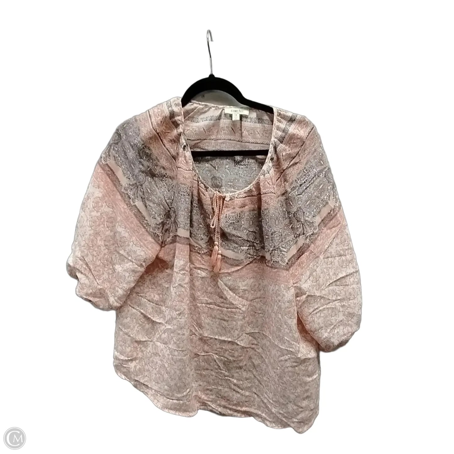 Top Long Sleeve By Solitaire In Tan, Size: Xl
