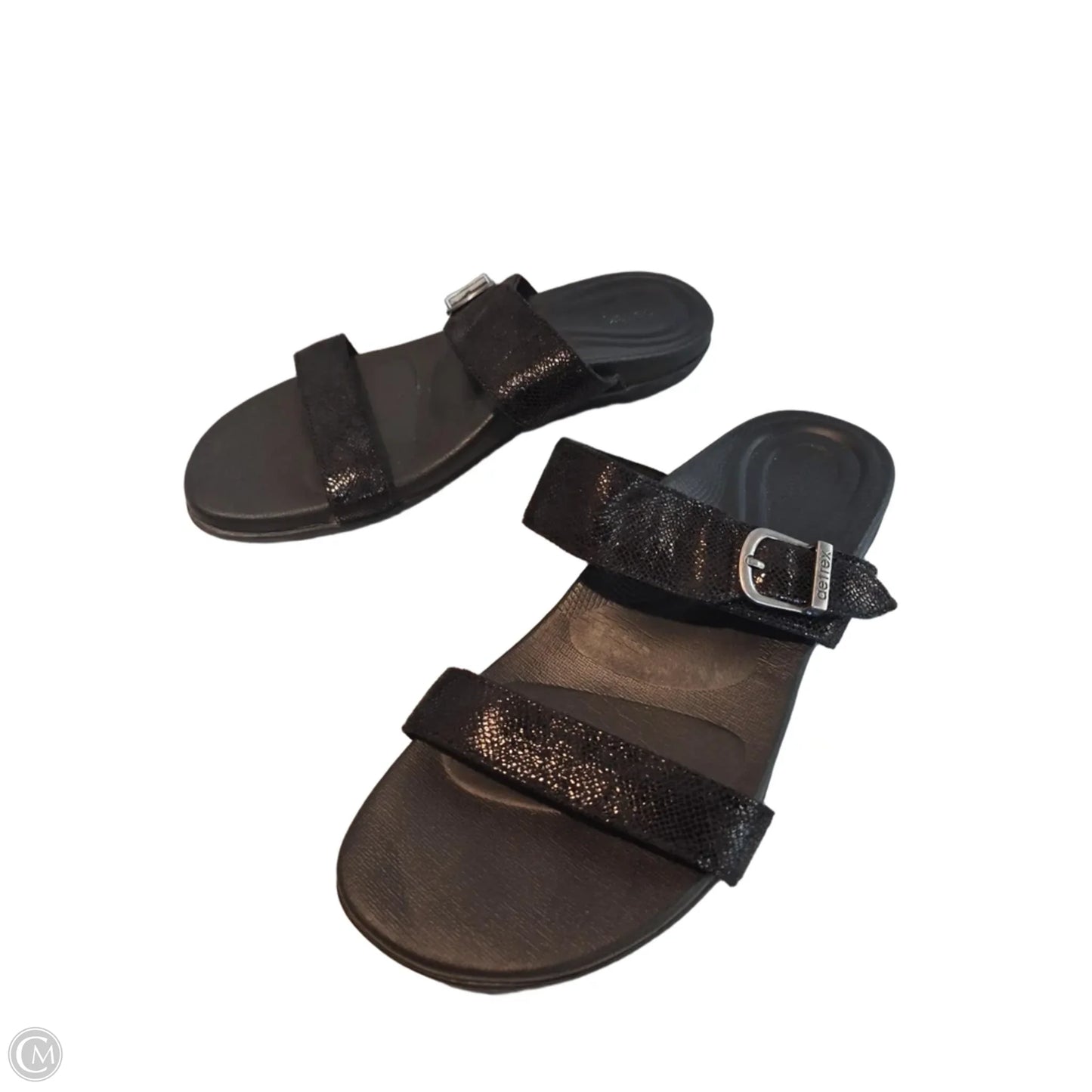 Sandals Flats By Aetrex In Black, Size: 8.5