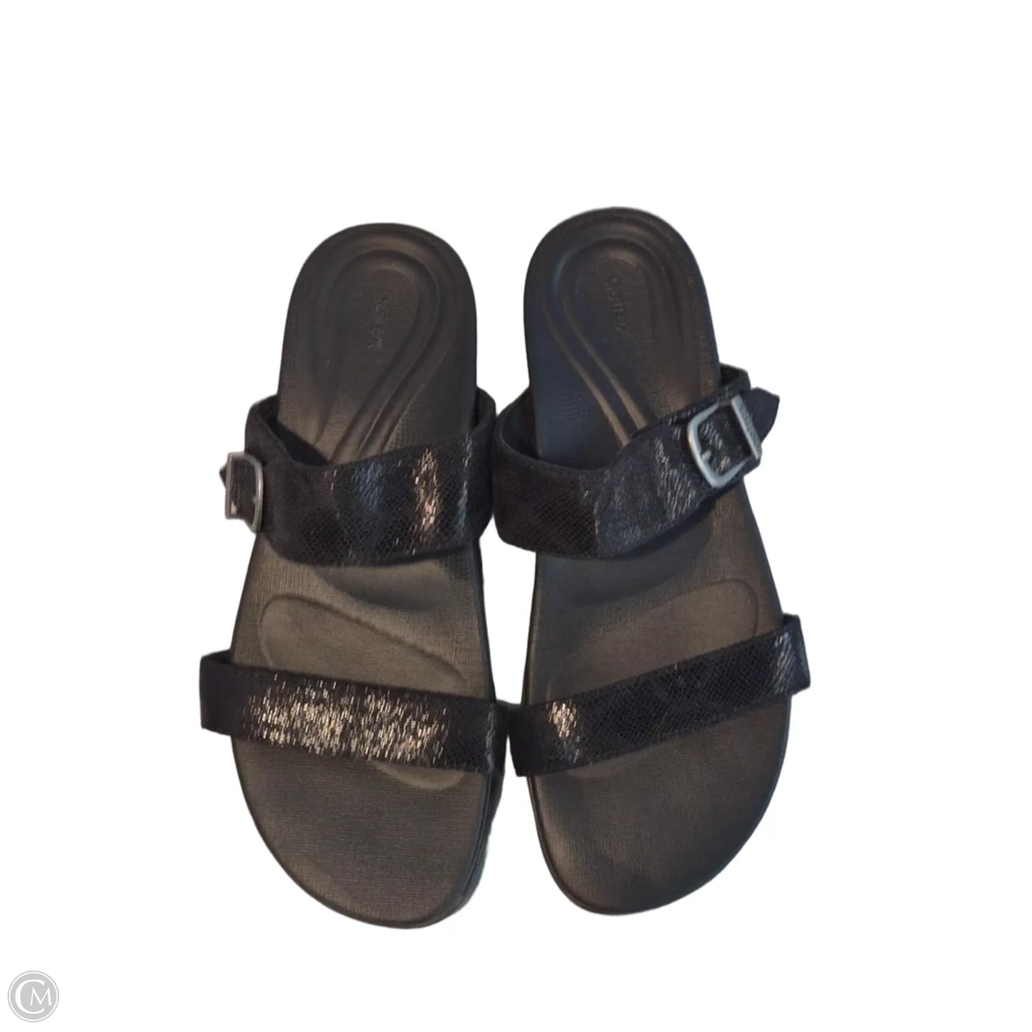 Sandals Flats By Aetrex In Black, Size: 8.5