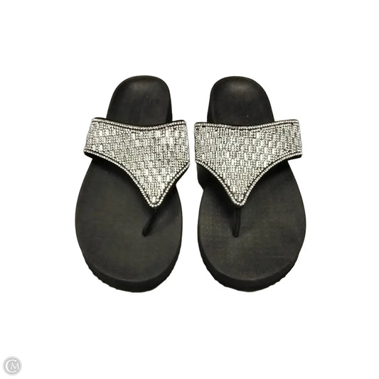 Sandals Heels Wedge By Skechers In Black, Size: 9