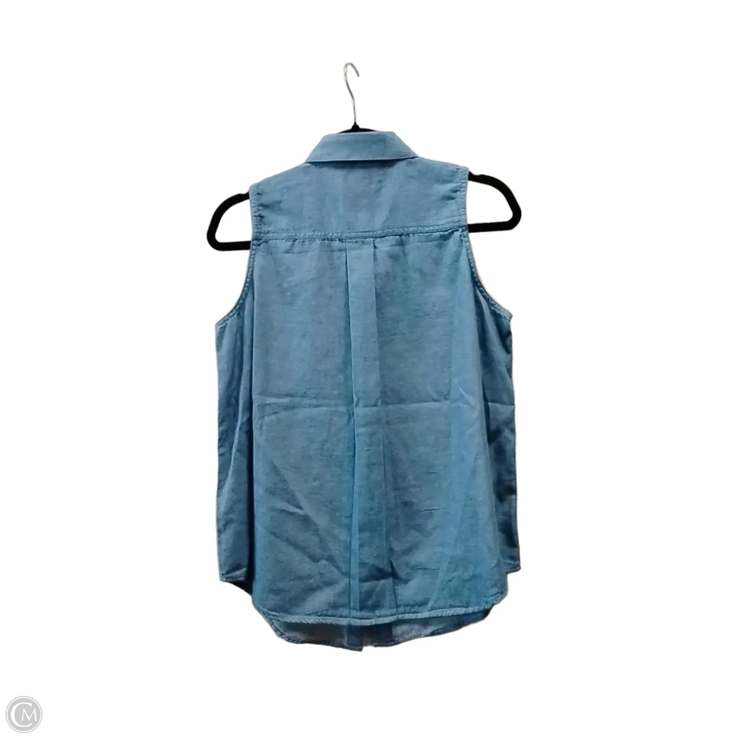 Blouse Sleeveless By Ariat In Blue Denim, Size: S