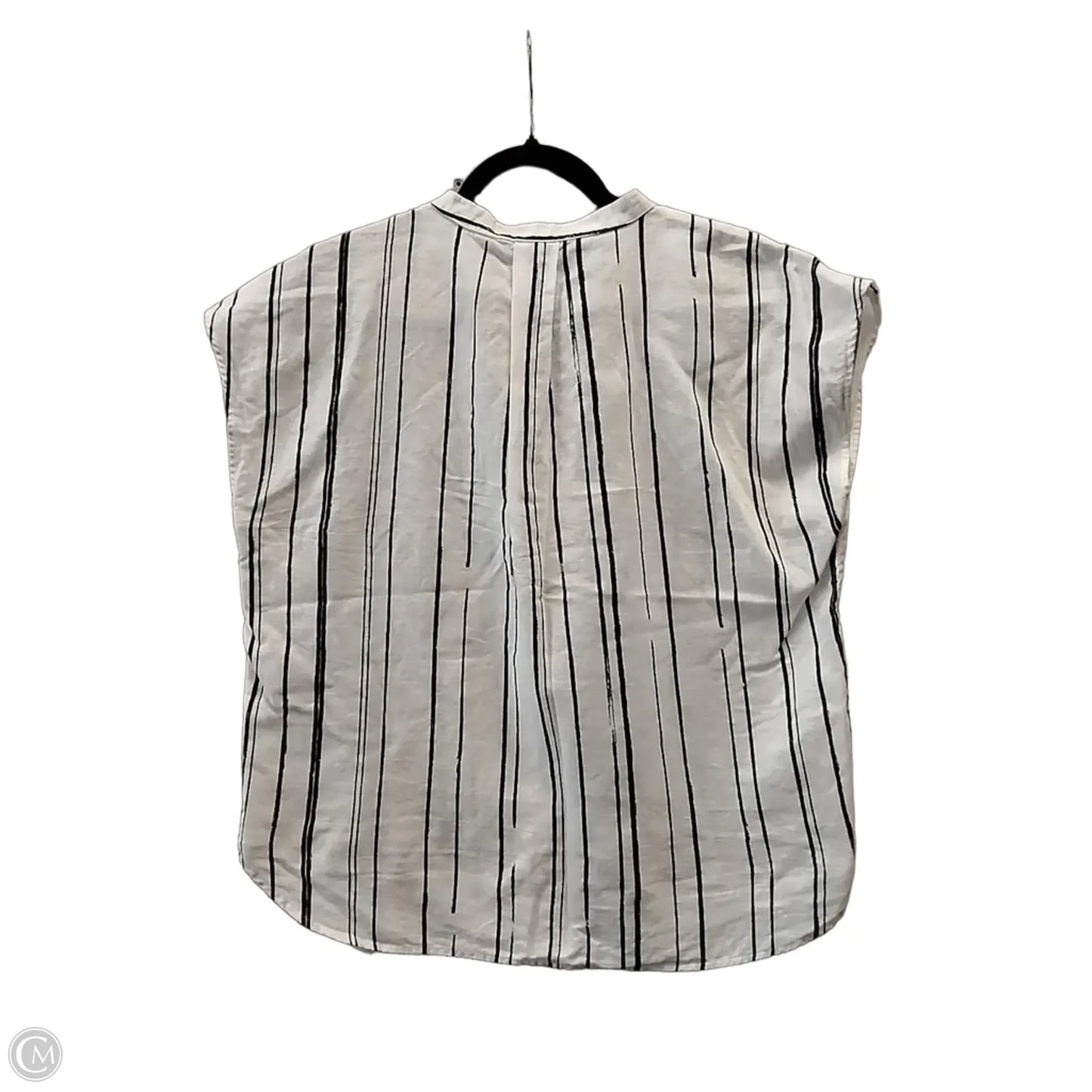 Blouse Short Sleeve By Banana Republic In Striped Pattern, Size: M
