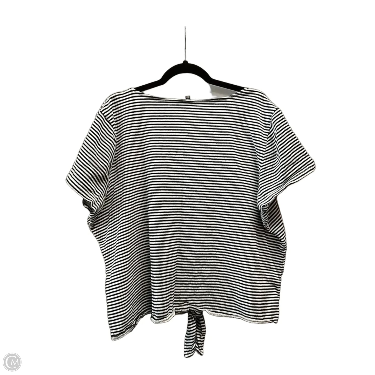 Blouse Short Sleeve By Talbots In Striped Pattern, Size: 1x