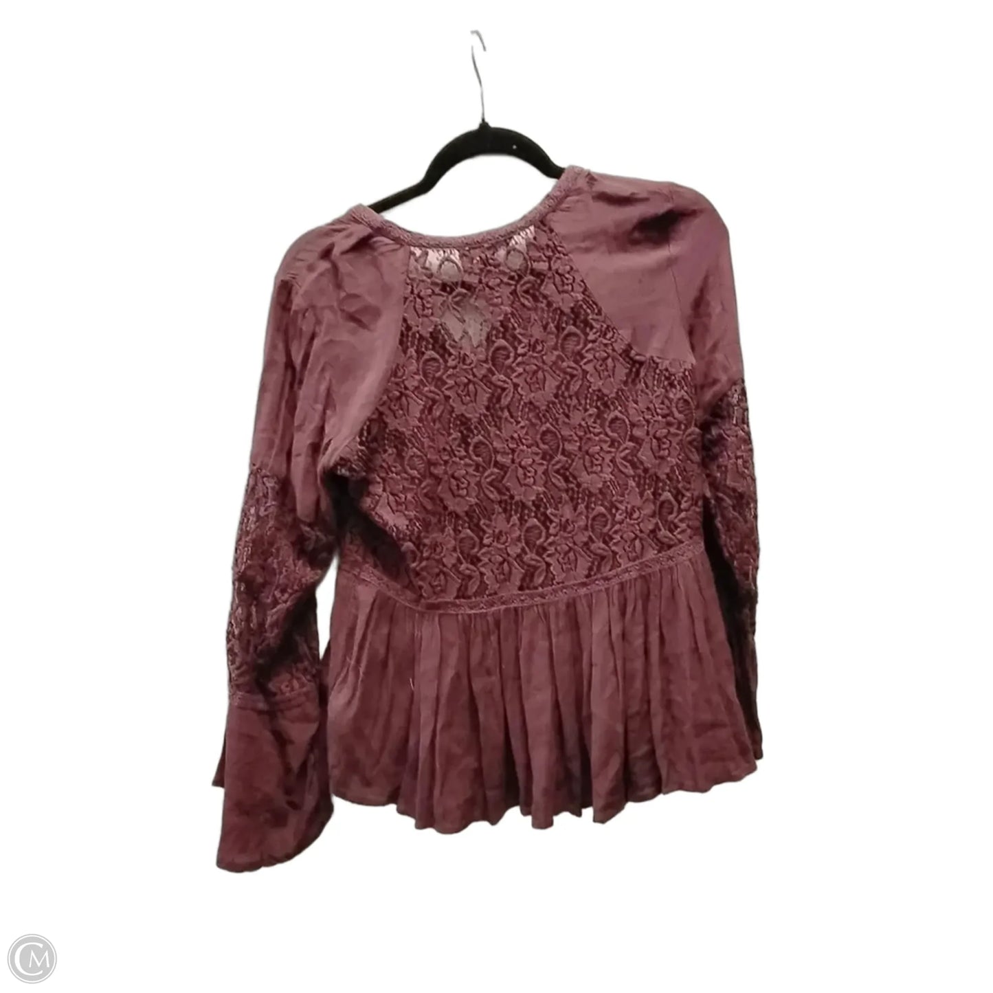 Blouse Long Sleeve By American Eagle In Purple, Size: S