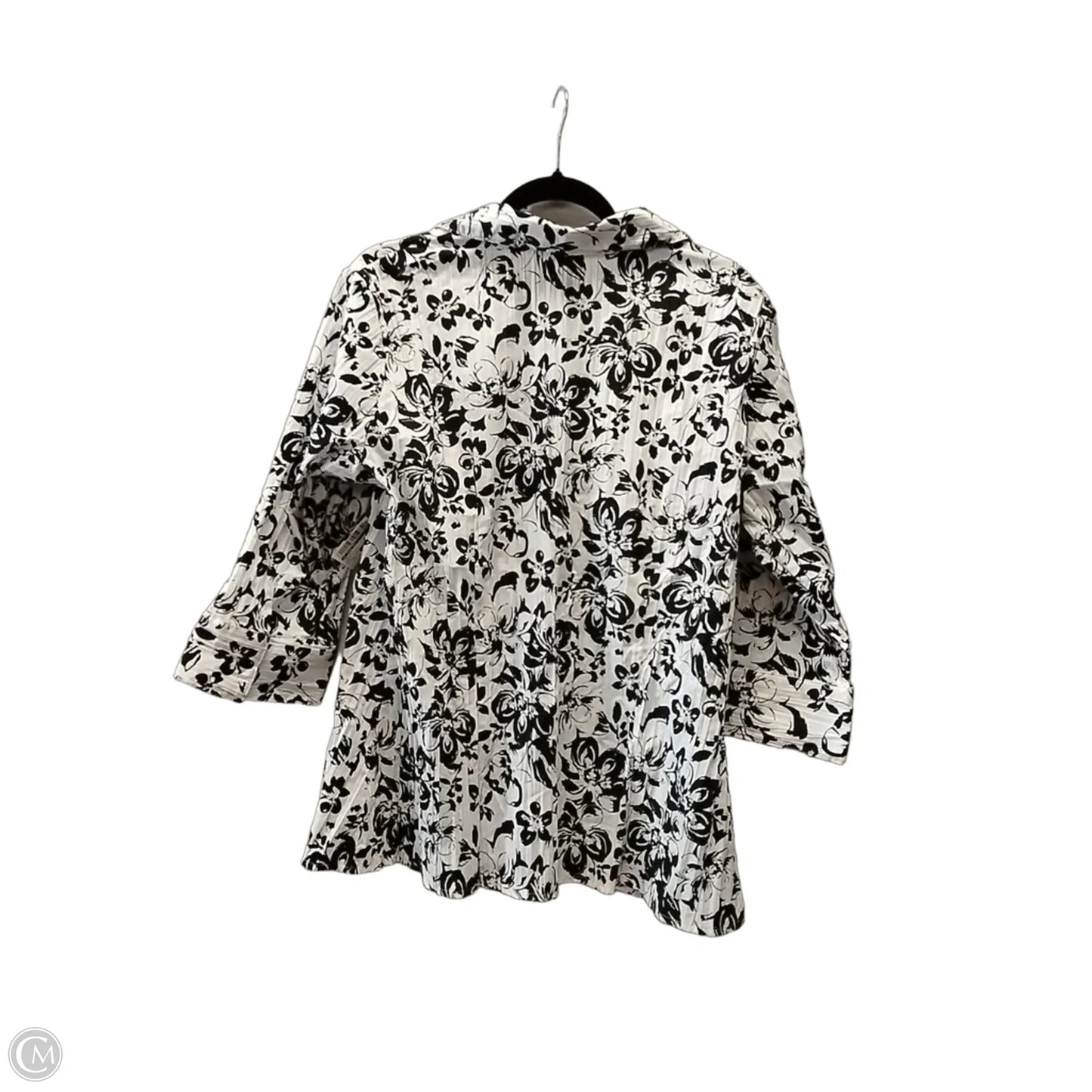 Top Long Sleeve By St Johns Bay In Black & White, Size: 1x