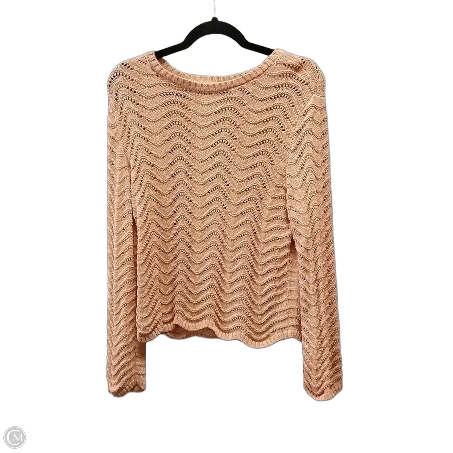 Top Long Sleeve By Versona In Orange, Size: L