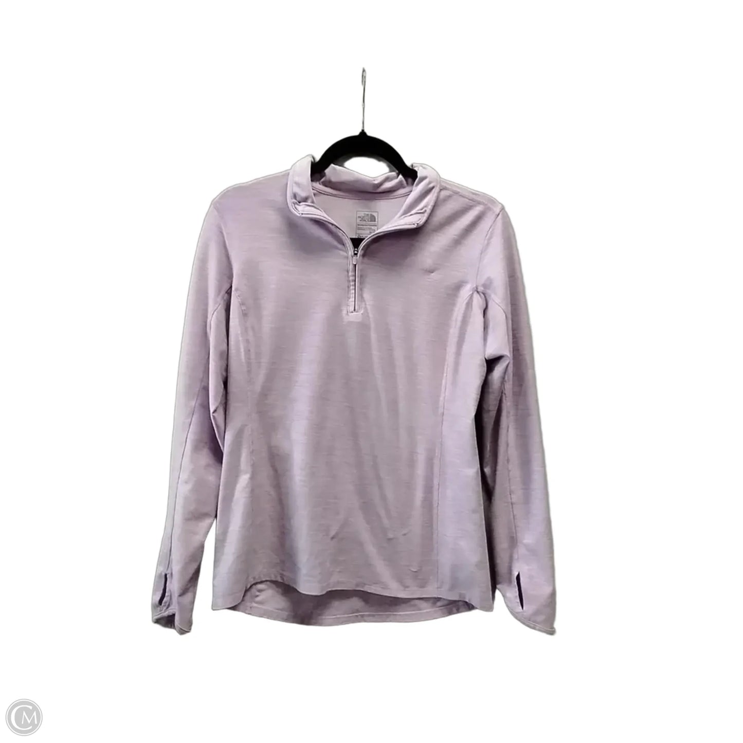 Athletic Top Long Sleeve Collar By The North Face In Purple, Size: M