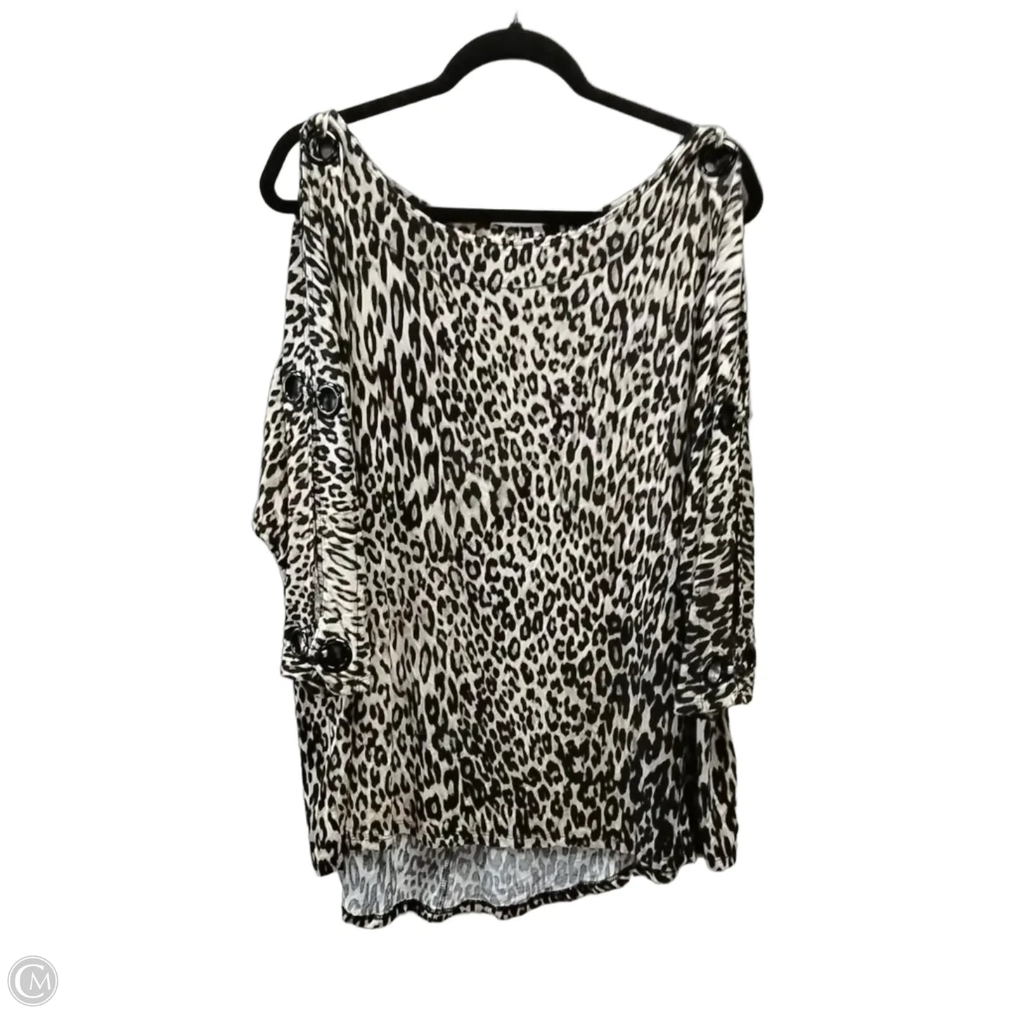 Blouse Short Sleeve By Cable And Gauge In Animal Print, Size: 1x