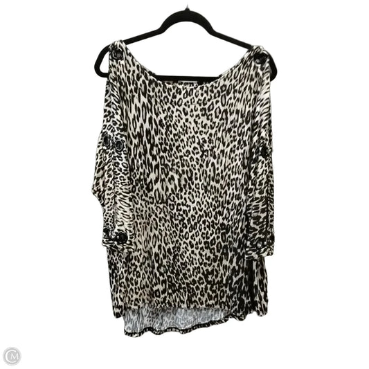 Blouse Short Sleeve By Cable And Gauge In Animal Print, Size: 1x