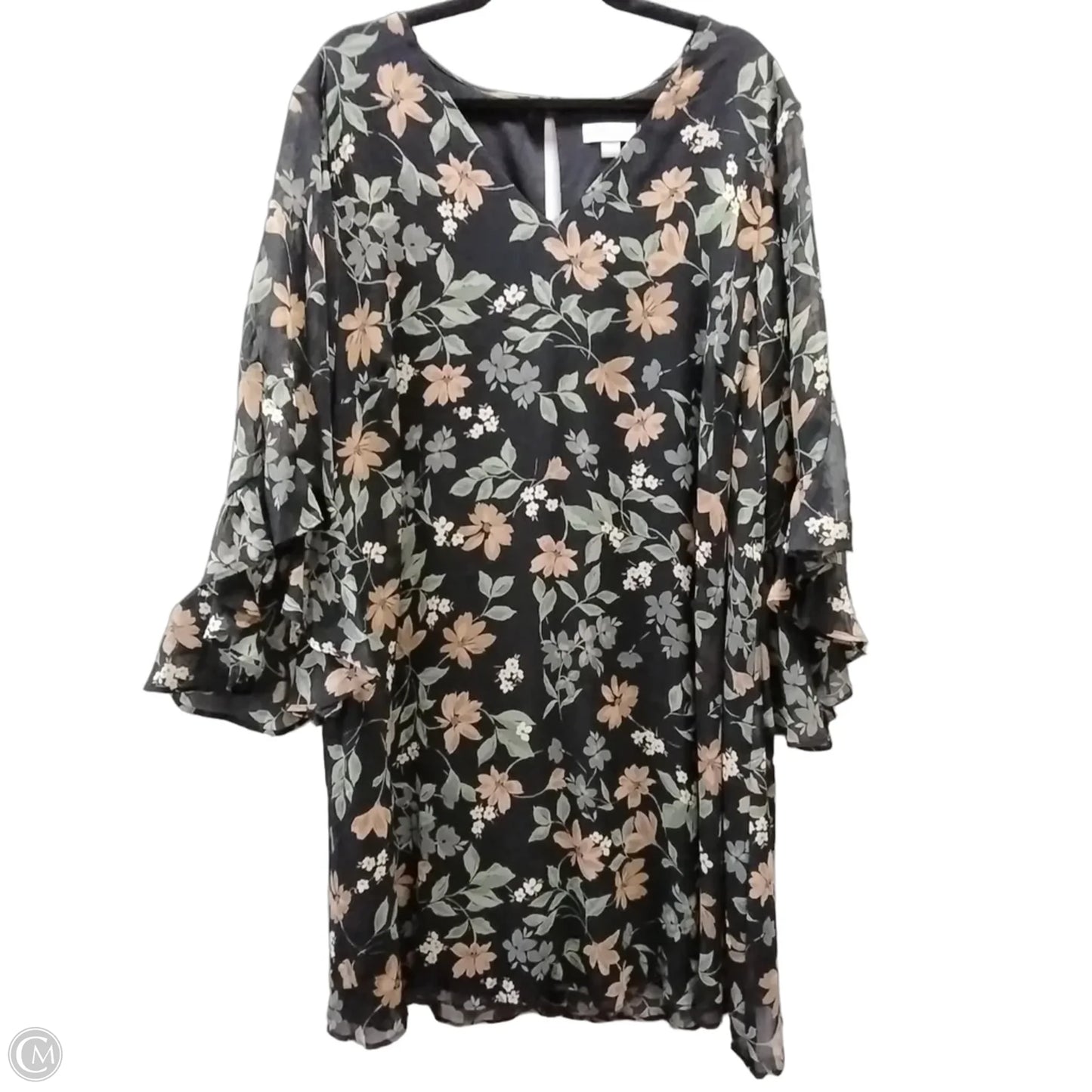 Dress Casual Midi By Calvin Klein In Floral Print, Size: 16