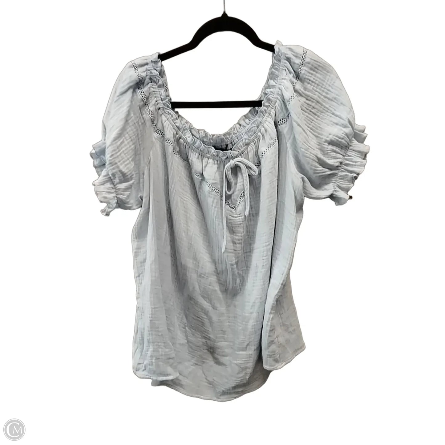 Blouse Short Sleeve By Cme In Blue, Size: 2x