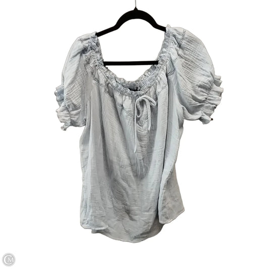 Blouse Short Sleeve By Cme In Blue, Size: 2x