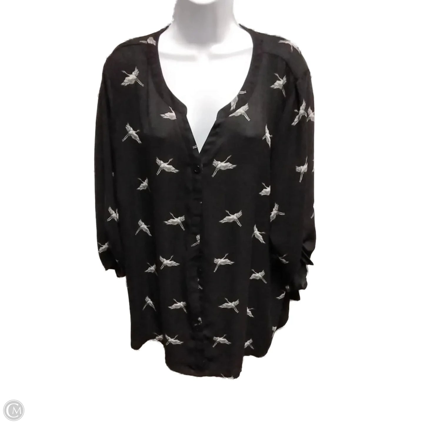 Blouse Long Sleeve By Catherines In Black, Size: 2x