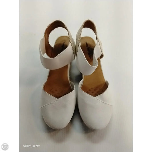 Sandals Heels Wedge By Comfortview In White, Size: 8.5