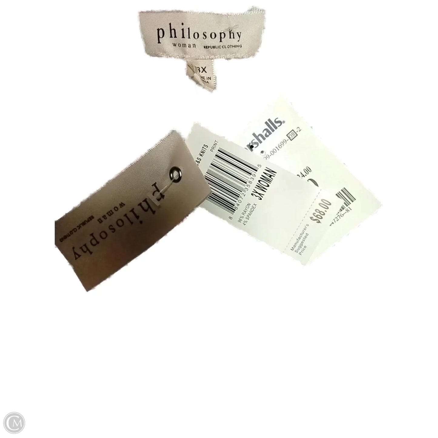 Top Long Sleeve Basic By Philosophy In Purple, Size: 3x