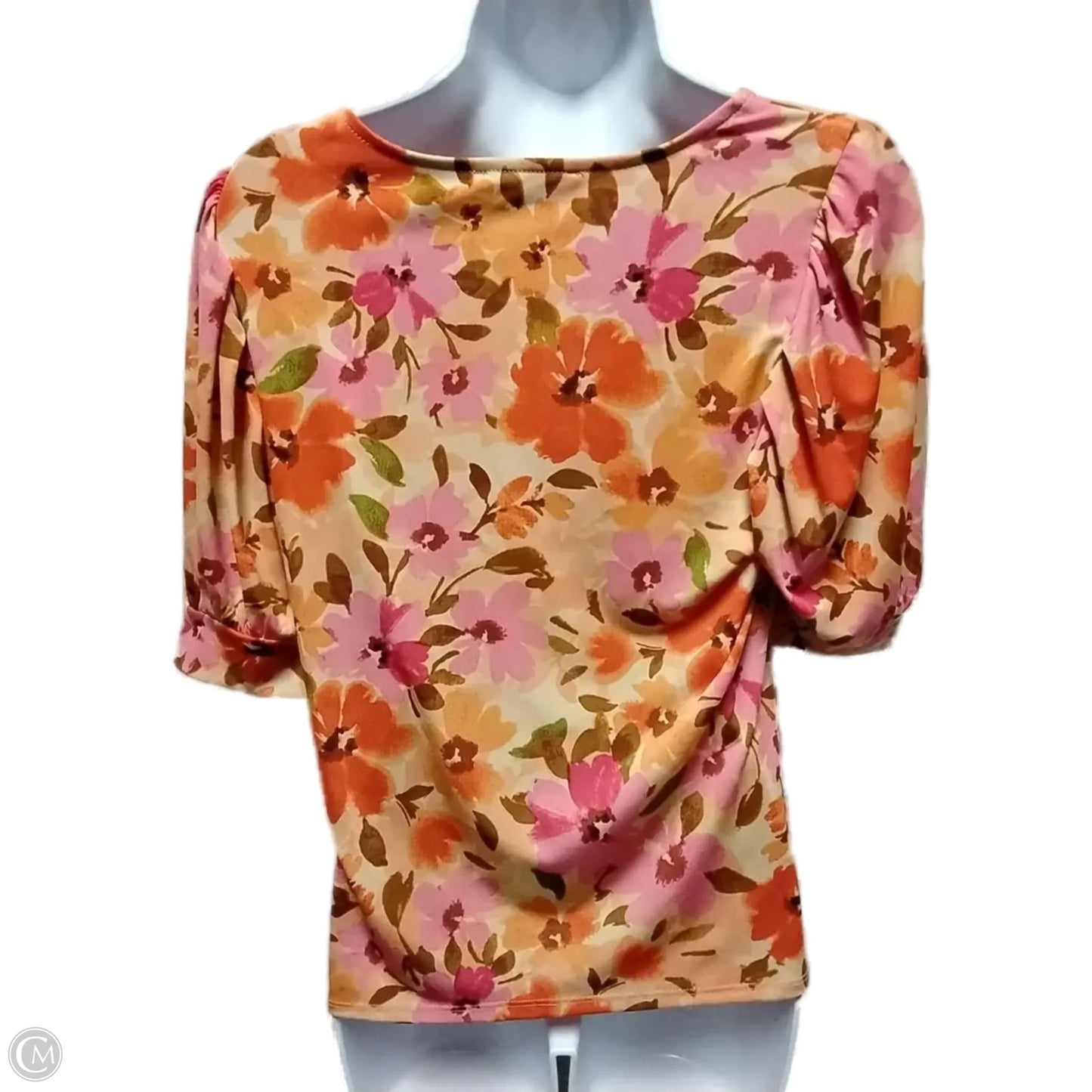 Blouse Short Sleeve By Cece In Orange & Pink, Size: S