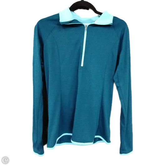 Athletic Top Long Sleeve Collar By Under Armour In Green, Size: S