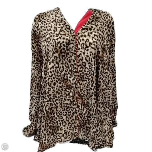 Blouse Long Sleeve By Daniel Rainn In Animal Print, Size: 3x