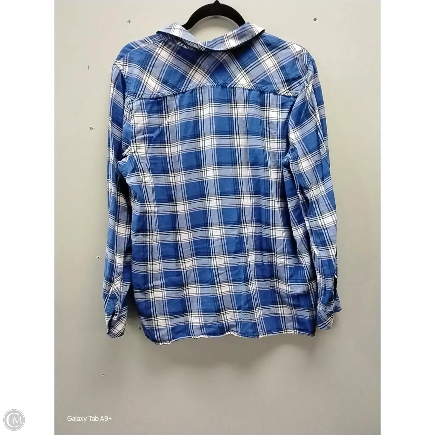 Top Long Sleeve Basic By Talbots In Checkered Pattern, Size: Xl