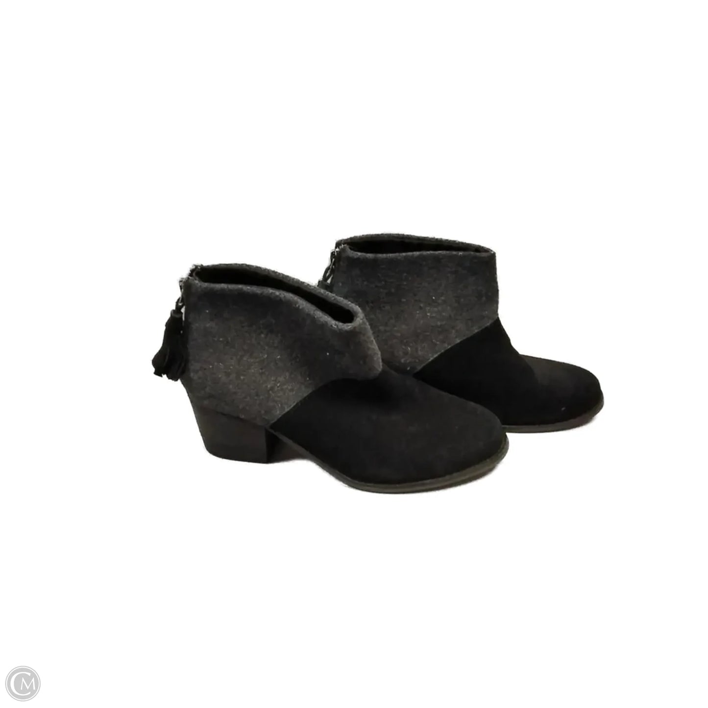 Boots Ankle Heels By Toms In Black & Grey, Size: 8