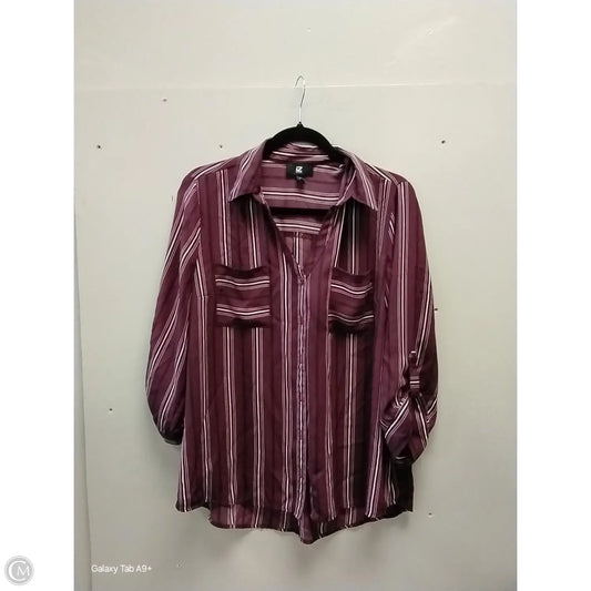 Blouse Long Sleeve By Iz Byer In Purple, Size: Xl