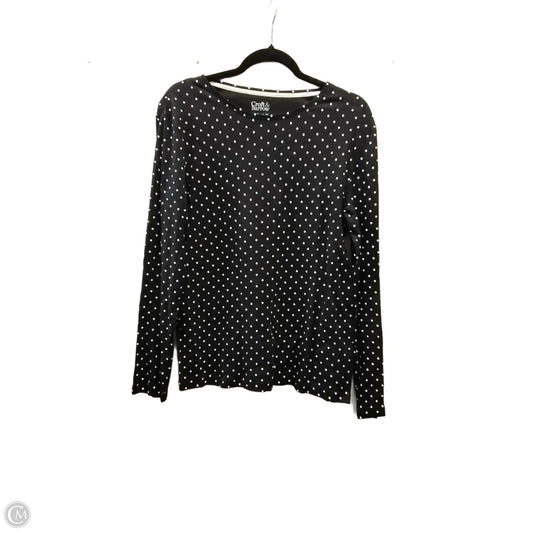 Top Long Sleeve Basic By Croft And Barrow In Polkadot Pattern, Size: L